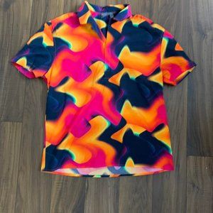 XS men's cotton ASOS designer pink-orange hombre shirt